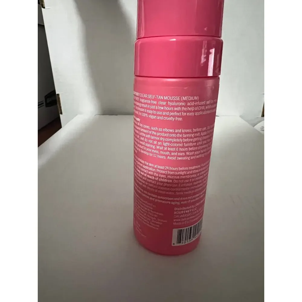 KOURTNEY Instant Self Tan Hyaluronic Acid Mousse Medium Clear DHA Fragrance Free
